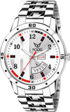 White Day and Date Analog Watch  - For Men