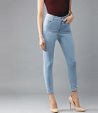 Skinny Women Grey Jeans Light Blue