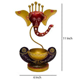 Intricately Crafted Spiritual Decor Ganesha with Tealight Candle Holder