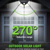 Bright Solar Wireless Security Motion Sensor 100 Led Night Light for Home and Garden ,Outdoors