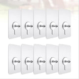 Screw Hanger Hooks-No Hole Hook Home Traceless Sticker Wall Mounted Strong Non-Marking Stickers Perforated Stainless Steel Screw Patches( Pack of 10)