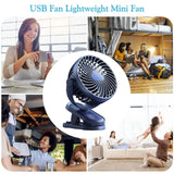 USB Silent Fan 3 Speed Handheld Fan 1200mAh Table Fan