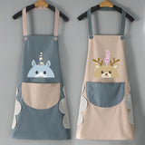 Kitchen Apron for Women with Big Front Pocket Hand-Wiping Waterproof Apron for Kitchen