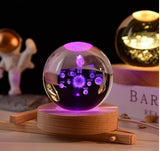 IndiShopping™ 3D Crystal Lamp | Globe LED Crystal Ball Lamp for Desk Decor