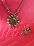 Mayantiie Oxidized Silver Necklace Jewelry Set