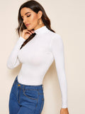 Casual Full Sleeve Solid Women Maroon Top White