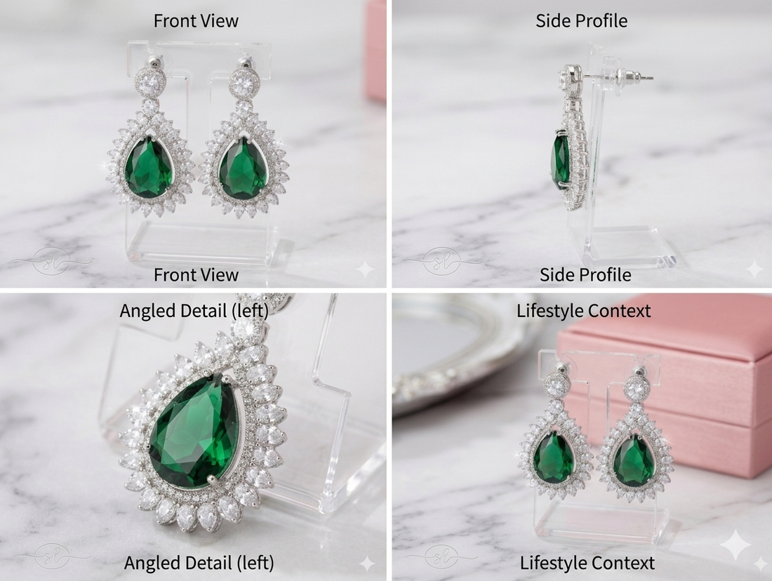 Emerald Aura Statment Earrings