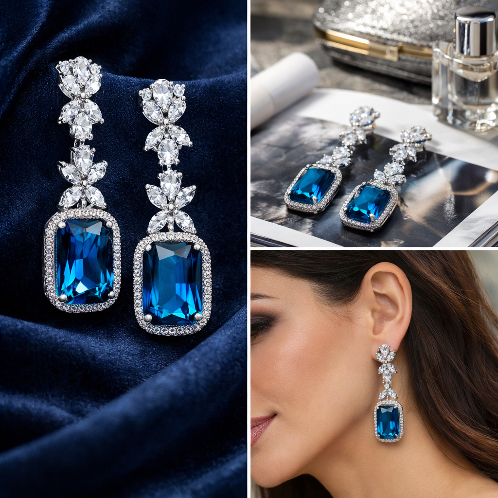 Blue Gemstone Earrings