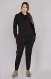 Solid Women Track Suit BLACK